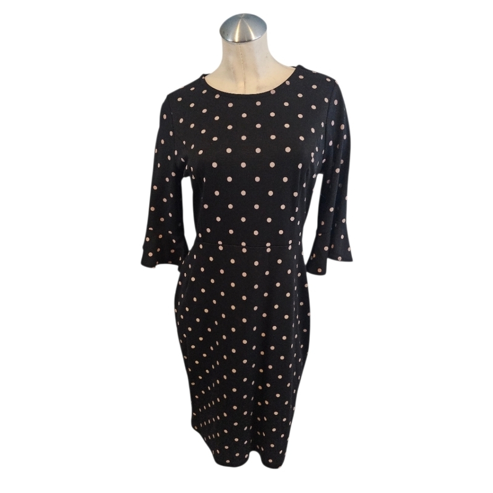 Old Navy Size M Dress Black Light Pink Polka Dots